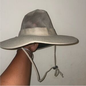 Beige Wide Brim Sun Hat